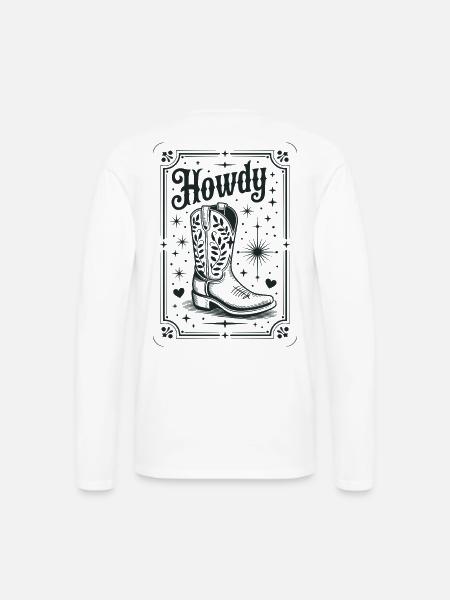Howdy Boots Western Night - Men's Premium Long Sleeve T-Shirt - white