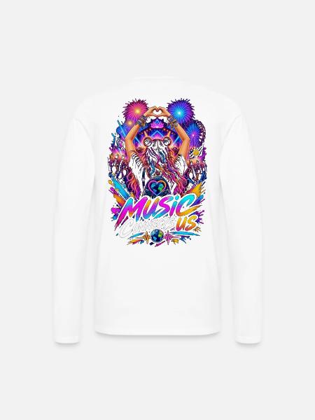 Music Connects Us - Men's Premium Long Sleeve T-Shirt - white