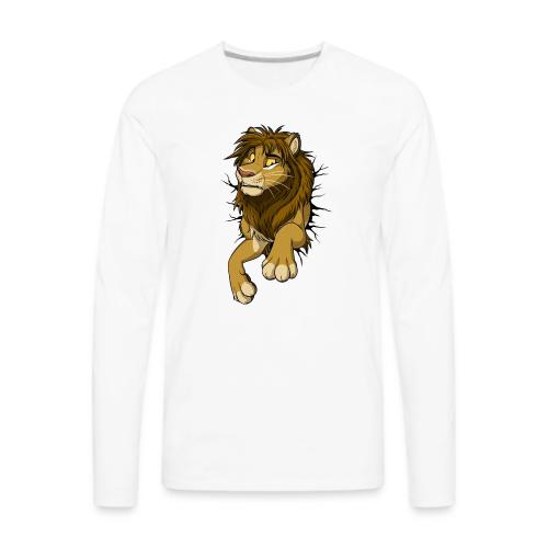 STUCK Lion (black cracks) - Men's Premium Long Sleeve T-Shirt