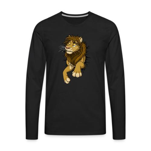 STUCK Lion (black cracks) - Men's Premium Long Sleeve T-Shirt