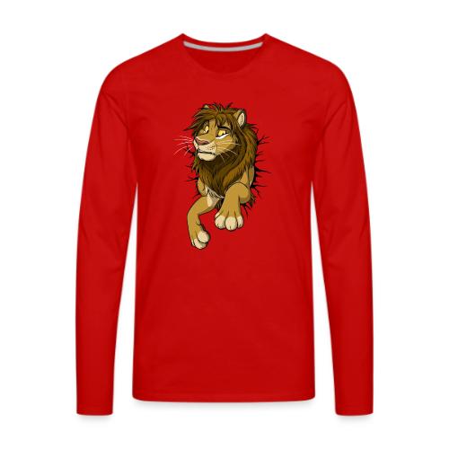 STUCK Lion (black cracks) - Men's Premium Long Sleeve T-Shirt