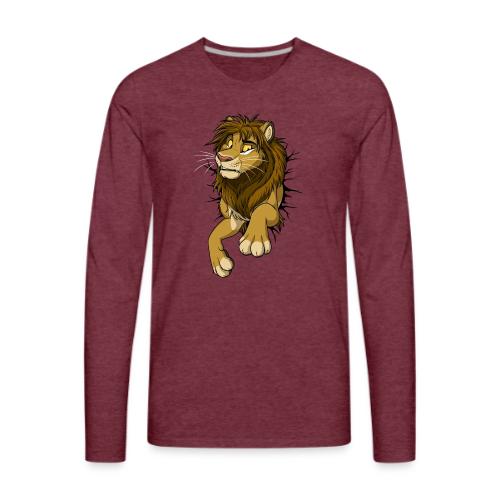 STUCK Lion (black cracks) - Men's Premium Long Sleeve T-Shirt