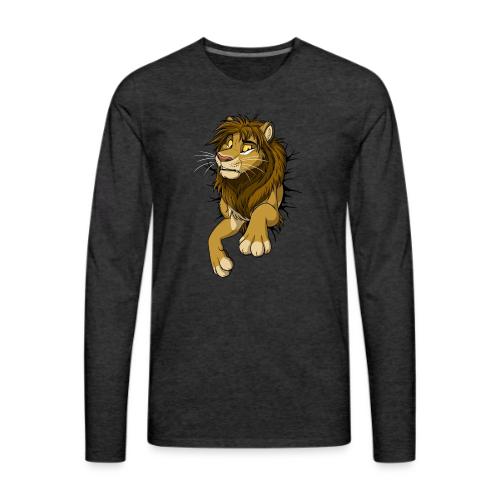 STUCK Lion (black cracks) - Men's Premium Long Sleeve T-Shirt