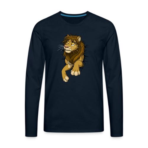 STUCK Lion (black cracks) - Men's Premium Long Sleeve T-Shirt