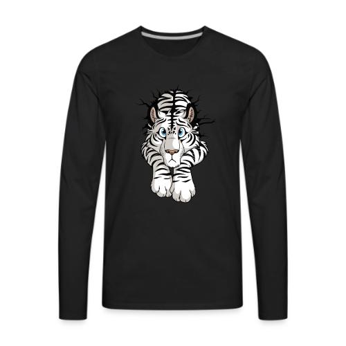 STUCK Tiger White (double-sided) - Men's Premium Long Sleeve T-Shirt