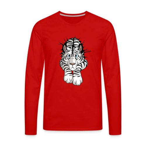 STUCK Tiger White (double-sided) - Men's Premium Long Sleeve T-Shirt