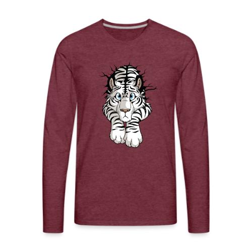 STUCK Tiger White (double-sided) - Men's Premium Long Sleeve T-Shirt