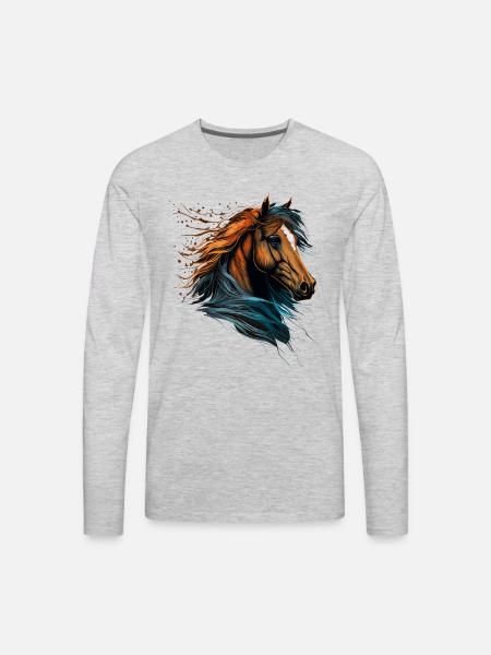 Horseman - Men's Premium Long Sleeve T-Shirt - heather gray