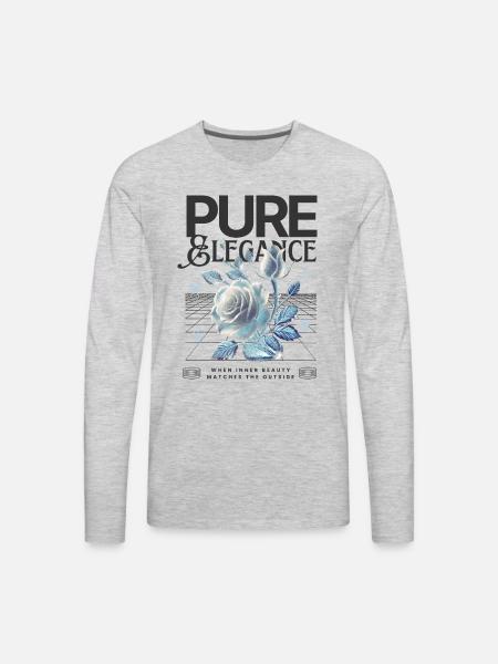 Pure Elegance Rose - Men's Premium Long Sleeve T-Shirt - heather gray