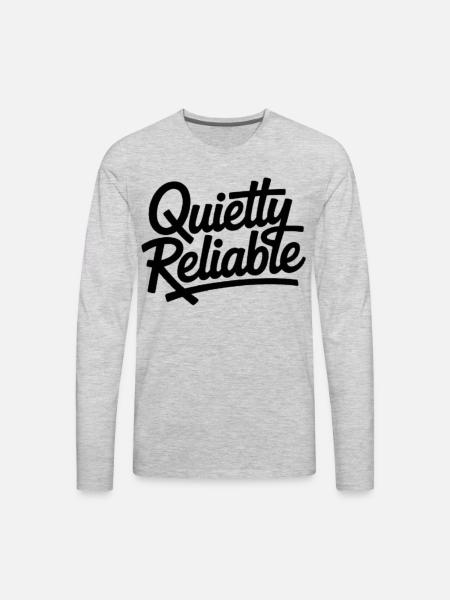 Quietly Reliable Script Logo - Men's Premium Long Sleeve T-Shirt - heather gray