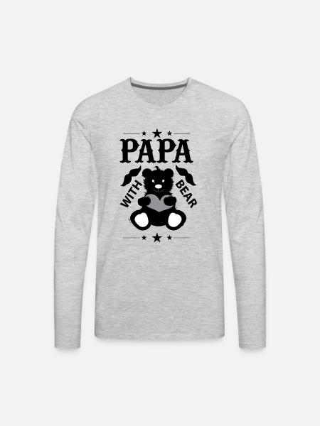 Papa Bear - Men's Premium Long Sleeve T-Shirt - heather gray