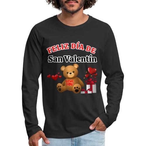 Valentine's Day Celebration Bears Love Hearts. - Men's Premium Long Sleeve T-Shirt