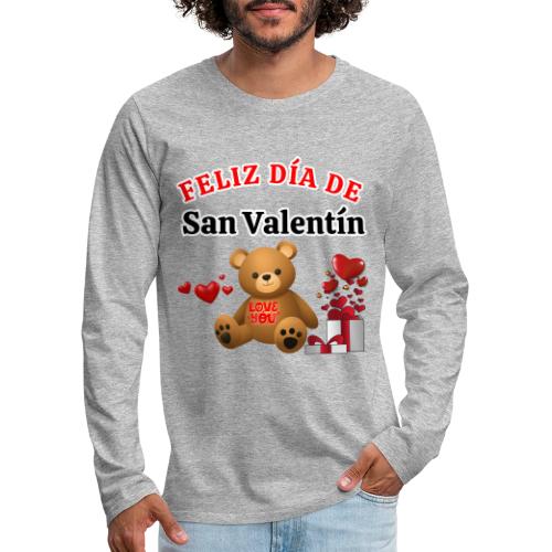 Valentine's Day Celebration Bears Love Hearts. - Men's Premium Long Sleeve T-Shirt