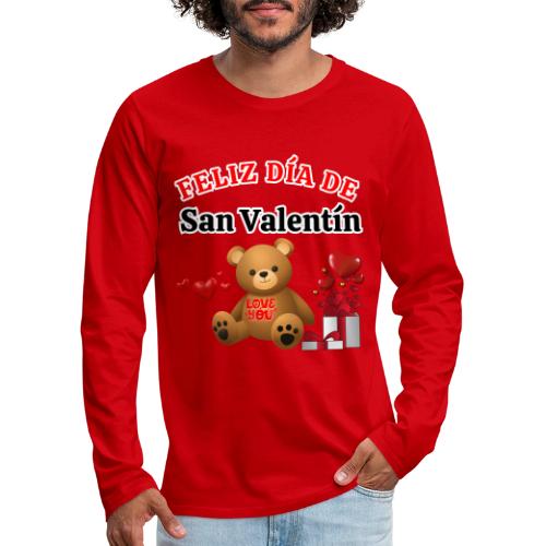 Valentine's Day Celebration Bears Love Hearts. - Men's Premium Long Sleeve T-Shirt