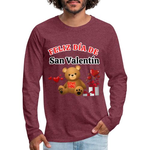 Valentine's Day Celebration Bears Love Hearts. - Men's Premium Long Sleeve T-Shirt