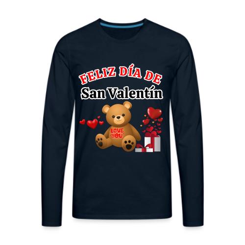 Valentine's Day Celebration Bears Love Hearts. - Men's Premium Long Sleeve T-Shirt
