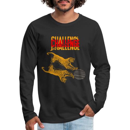 Double tiger fashion, jungle feline animals. - Men's Premium Long Sleeve T-Shirt