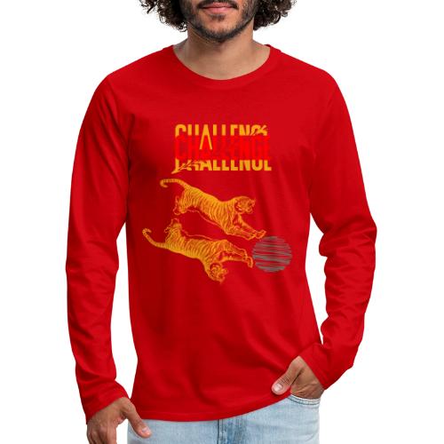 Double tiger fashion, jungle feline animals. - Men's Premium Long Sleeve T-Shirt