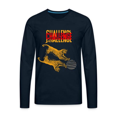 Double tiger fashion, jungle feline animals. - Men's Premium Long Sleeve T-Shirt