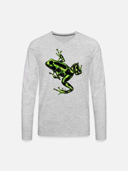 Green poison dart frog - Men's Premium Long Sleeve T-Shirt - heather gray