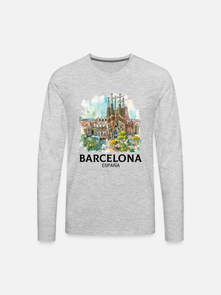 barcelona spain espana - Men's Premium Long Sleeve T-Shirt - heather gray