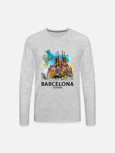 barcelona spain espana - Men's Premium Long Sleeve T-Shirt - heather gray