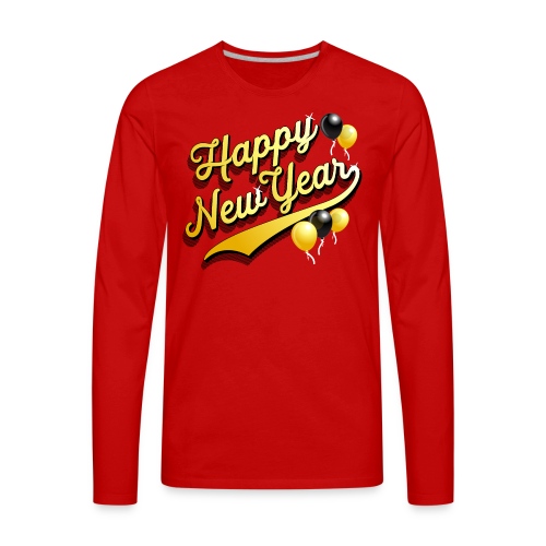 Happy New Year Party Balloons For Parties & Groups - Men's Premium Long Sleeve T-Shirt
