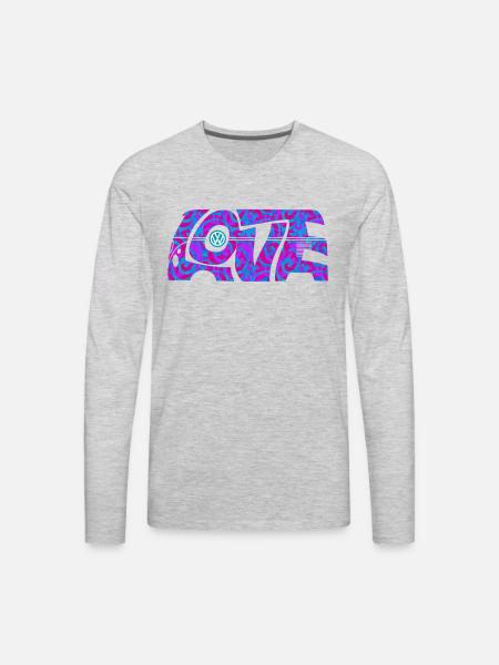 Volkswagen VW T1 Camper Love With VW logo - Men's Premium Long Sleeve T-Shirt - heather gray