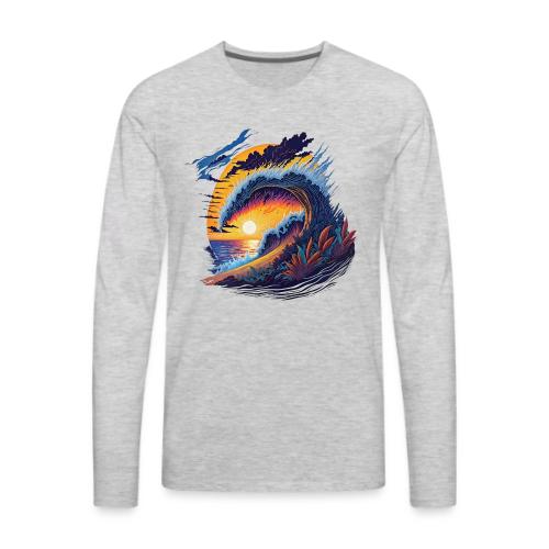 Rainbow Fire Wave - Men's Premium Long Sleeve T-Shirt
