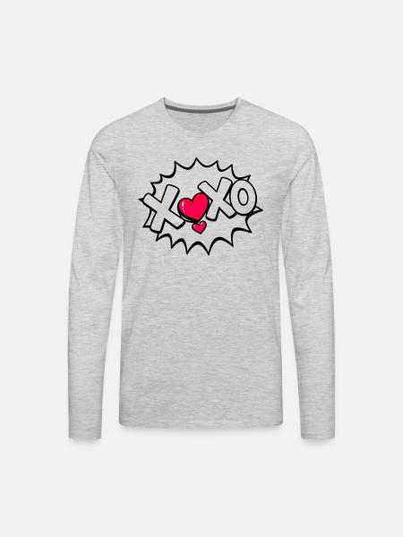 XOXO - Men's Premium Long Sleeve T-Shirt - heather gray