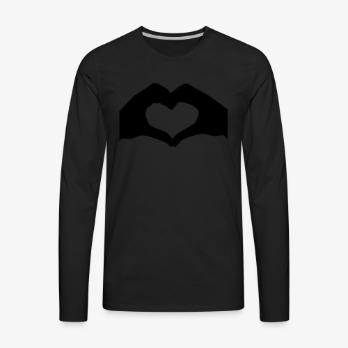 Silhouette Heart Hands | Mousepad - Men's Premium Long Sleeve T-Shirt