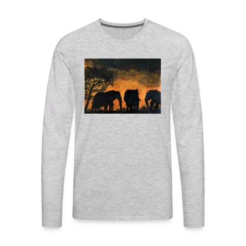 Elephants at sunset - Men's Premium Long Sleeve T-Shirt