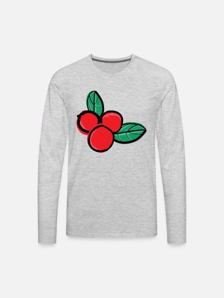 lingonberries berry fruit - Men's Premium Long Sleeve T-Shirt - heather gray