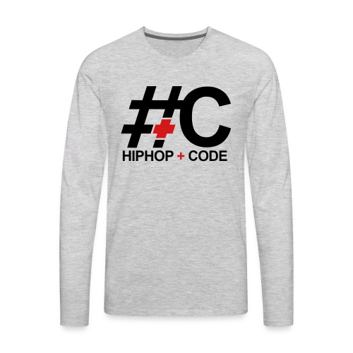 hiphopandcode-logo-2color - Men's Premium Long Sleeve T-Shirt