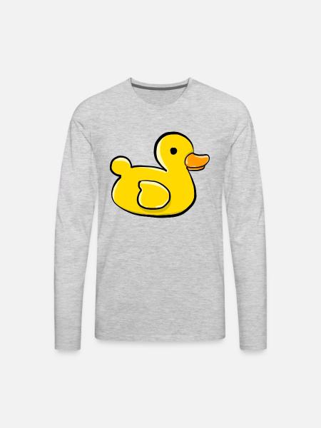 Rubber Ducky Bath Toy - Men's Premium Long Sleeve T-Shirt - heather gray