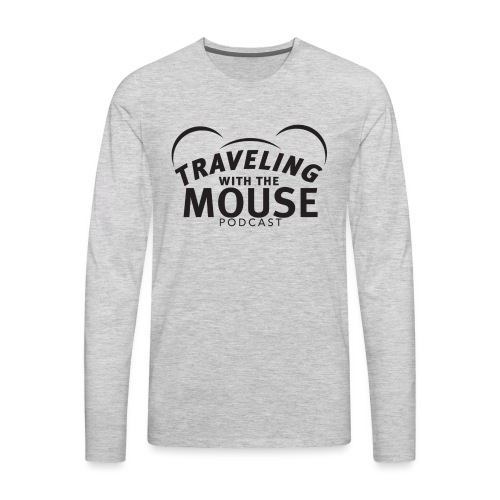 TravelingWithTheMouse logo transparent blk LG Crop - Men's Premium Long Sleeve T-Shirt
