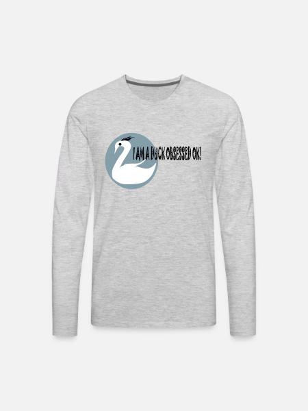 DUCKY DESIGN - Men's Premium Long Sleeve T-Shirt - heather gray