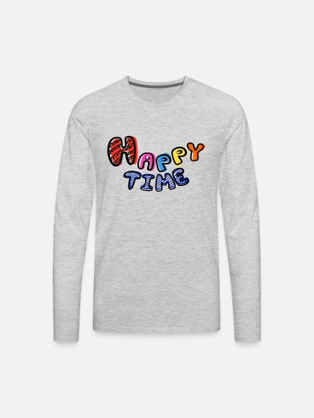 Happytime - Men's Premium Long Sleeve T-Shirt - heather gray