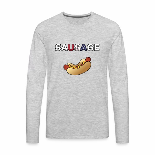 Patriotic BBQ Sausage - Men's Premium Long Sleeve T-Shirt