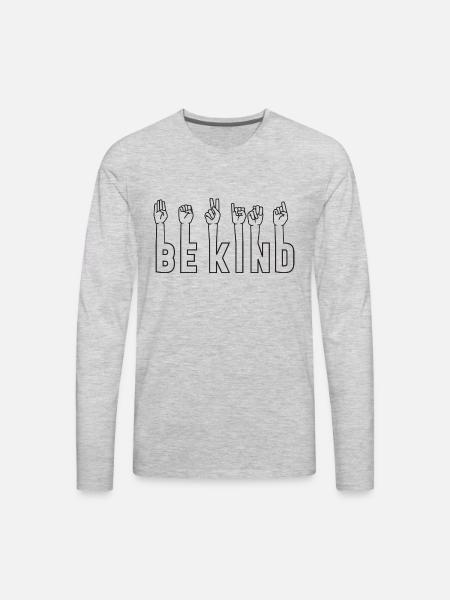 Bekind - Men's Premium Long Sleeve T-Shirt - heather gray