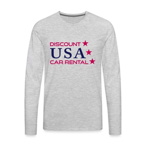 Discount USA Mens White Tee with small logo - Men's Premium Long Sleeve T-Shirt