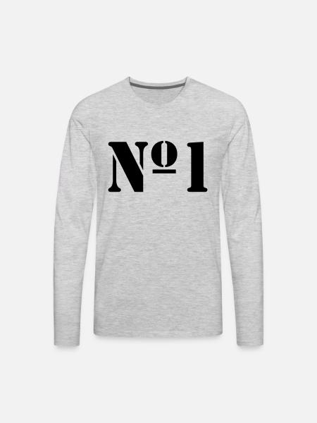 No 1 - Men's Premium Long Sleeve T-Shirt - heather gray