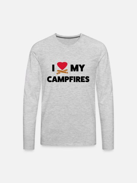 Campfire Love - Men's Premium Long Sleeve T-Shirt - heather gray