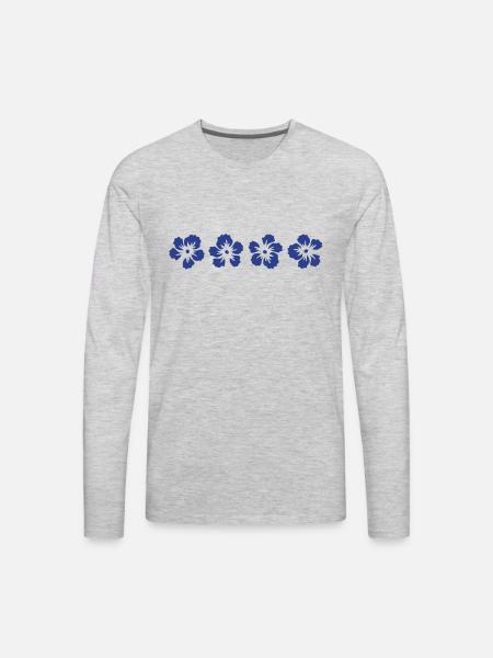 hawaii hibiscus flower - Men's Premium Long Sleeve T-Shirt - heather gray