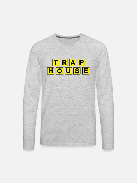 Trap House - Men's Premium Long Sleeve T-Shirt - heather gray
