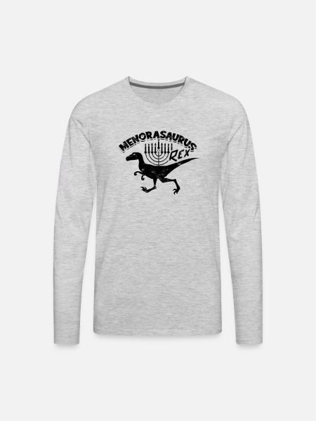 Menorasaurus rex - prehistoric - Men's Premium Long Sleeve T-Shirt - heather gray