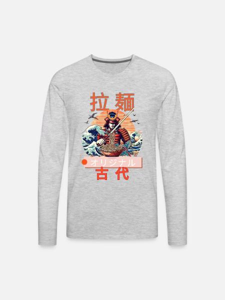 ramen - Men's Premium Long Sleeve T-Shirt - heather gray