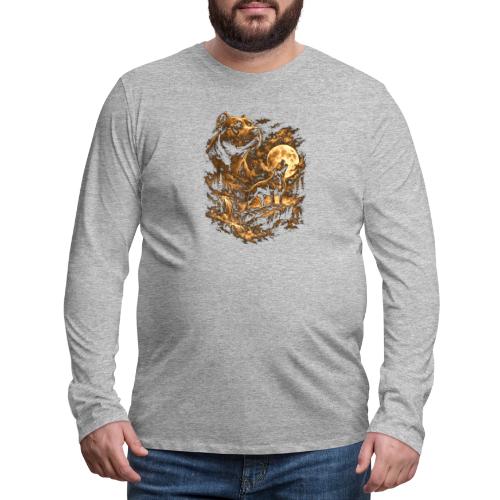 Pit Bull Howling Moon Fantasy Forest Tee - Men's Premium Long Sleeve T-Shirt