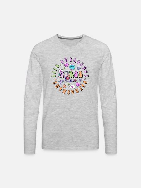 Emergency Nurse circle - Men's Premium Long Sleeve T-Shirt - heather gray