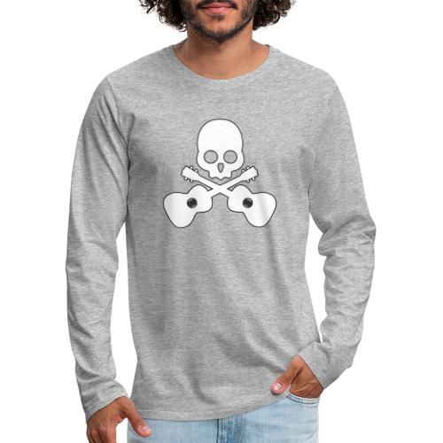 Skull & Cross Uke - White - Men's Premium Long Sleeve T-Shirt